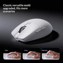 AULA V1, Mouse Gaming Nirkabel, Ultra Ringan 55g, Sensor PAW3311, Bluetooth 2.4G Tri-Mode Berkabel, Tingkat Polling 1000Hz, 12000 DPI, Ergonomis Simetris, Dapat Diisi Ulang Tipe-C, Tombol yang Dapat Diprogram, Mouse Esports untuk PC Laptop - View 3