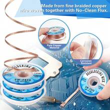 Solder Wick And Solder Pump Set, Braided Solder Wick For Desoldering, Repair Tools, High-Efficiency Solder Wick For BGA Repair, Battery-Free Solder Sucker, Soldering Supplies, Soldering Accessories, Solder Sucker - Multicolor - View 3