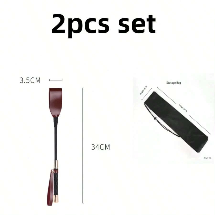 2PCS Outdoor Extreme Sports Horse Riding Whip, Super Durable Essential Daily Horse Riding Equipment, Equestrian Whip, British Style Horse Riding Aid, Synthetic Leather Material, Good Flexibility, Suitable For All Riders - Multicolor - View 1