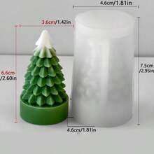 1pc 3D Christmas Tree Shaped Silicone Mold, Handmade Aromatherapy Candle Home Decor, Christmas Holiday DIY Craft Tool - White - View 11