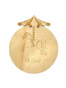 Ins Style Wooden Rotating Carousel Hanging Decor, Children's Room Decoration, Home Wall Hanging Ornament, Photography Prop - Multicolor - View 1