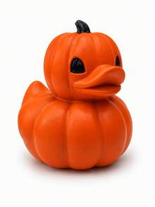 Decoração de Pato de Abóbora de Halloween, Figurinha de Pato em Formato de Abóbora Laranja Fofa, Ornamento de Mesa Assustador de Outono, Adequado para Casa, Lareira, Estante, Escritório, Festa de Halloween e Decoração de Outono - Pato de Abóbora - Visão 10