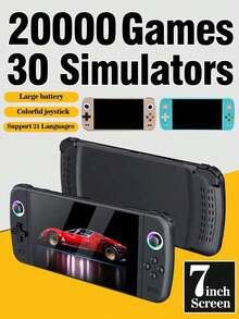 1 buah Konsol Game Retro Genggam Layar 7 Inci 20.000 Game Pemutar Game Portabel 30+ Emulator Pencahayaan RGB Mendukung Game PSP/3D Ekspansi TF 256G 21 Bahasa Dapat Diisi Ulang Cocok Untuk Remaja Dan Dewasa - View 2