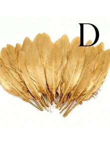 10pcs 6-8 Inch Artificial Gold & Silver Goose Feather DIY Women's Feather Headpiece Costume Accessories Handmade Party Home Decor - Multicolor - View 6