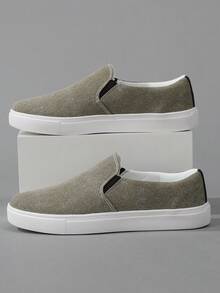 Plus Size Men's Mesh Slip-On Sneakers, Breathable Lightweight Soft Sole Casual Athletic Shoes, Versatile Travel Running Shoes, - Army Green - View 5
