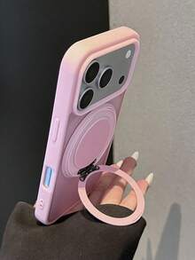 Luxury Matte Skin-Feel 360° Rotating Magnetic Stand Phone Case, Compatible With IPhone 18 Pro Max 18 Pro 17 Pro Max 17 Pro 17 16 Pro Max 16 Pro 16 15 Pro Max 15 Pro 15 14 Pro Max 14 Pro 14 13 Pro Max 13 Pro 13, Shockproof Protective Back Cover - Pink - View 4