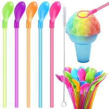 Reusable 2-In-1 Straw Spoon With Cleaning Brush, Detachable Stirring Spoon For Milkshakes & Ice Cream Sundaes, Candy Color Kitchen Utensil (5/10/15/20/30 Pcs Set) - Multicolor - View 13
