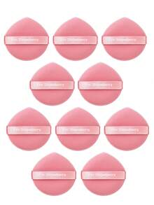 10pcs Mixed Color Daily Makeup Sponge Set, Soft Makeup Sponges Suitable For Liquid Cream Foundation, Portable Bedroom Vanity Travel Practical Beauty Tool, Affordable Beautiful Christmas Holiday Gift For Women - Pink - View 4
