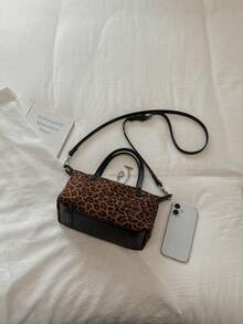 2026 Autumn/Winter Fashion New Personalized High-End Design Leopard Print Exquisite Portable Crossbody Women's Bag - Coffee - View 9