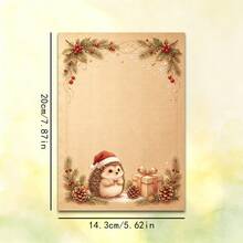 1 Set, Christmas Theme Printed Letter Paper, Suitable For Christmas Message Use, Colorful Cute Christmas Printed Letter Paper - Rectangle - View 8