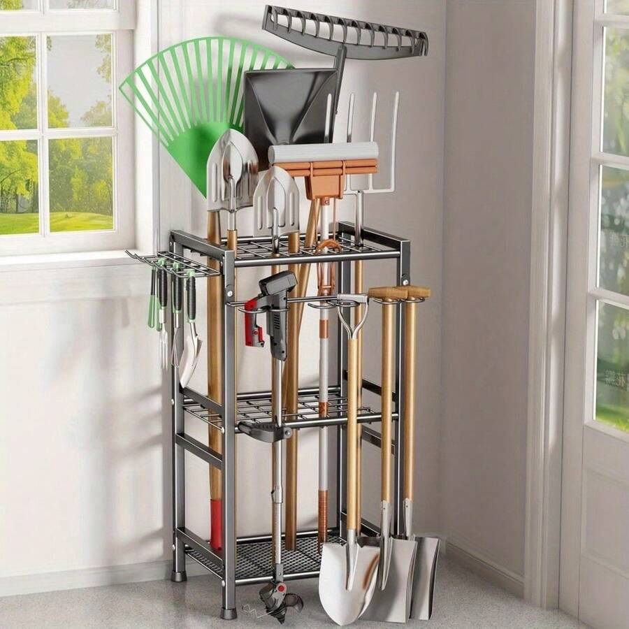 Supports de rangement pour outils de garage - Noir - Voir 1