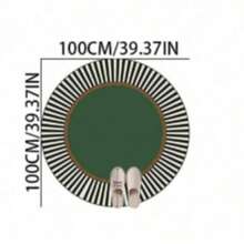 1pc American Vintage Mid-Century Modern Dark Green & Black White Striped Artistic Area Rug, Personalized Aesthetic Decorative Carpet, Large Round Rug For Living Room Sofa Side High-End Reception Area, INS Style Space Aesthetic Atmosphere Rug, Dopamine High-End Vintage Dandy Movie Vibe Soft Furnishing Accent, Large Area Rug, Floor Mat, Home Decor, Area Rug, Casual Rug, Round Rug, Living Room Large Rug, Washable Carpet - Multicolor - View 16