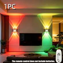 Lampu Dinding RGB 16 Warna Dream Journey | Lampu Malam Sensor Pintar | Dudukan Magnetik, Kontrol Jarak Jauh, Dapat Diisi Ulang USB | Cocok Untuk Dekorasi Kamar Tidur, Ruang Tamu, Lorong, dan Samping Tempat Tidur - Lampu dinding atas dan bawah - 16 warna - View 13