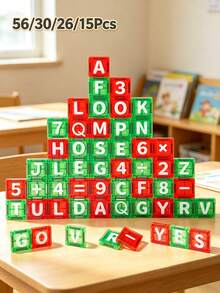 Mini Magnetic Blocks Learn Letters 56-Piece Magnetic Construction Set, Magnetic Toys,Number/Letter Education Theme,Magnetic Building Blocks For Children, Educational Magnet Toy Set Creativity Toy Gift For Kids Boys Girls(Suitable For Ages 3+) - Multicolor - View 2