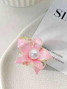 1pc Flower Brooch, Premium Exquisite Pin, Suitable For Women's Clothing Daily Wear And Gift - Pink - View 1