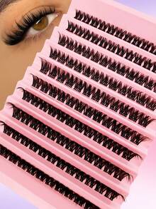 120pcs C Curl Segmented Single Lash Extensions 8-16mm Cat Eye Pointed Style For Individual Lash Application - L - View 2