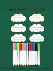 15pcs/14pcs/11pcs/4pcs/1pc Erasable English Writing Whiteboard Sticker Set, Reusable Classroom Learning Tool For Teachers/Open Classes, Strong Magnetic Bottom, Fun Design, Suitable For Refrigerator Attachment, Colorful Classroom Decoration, School Supplies - Whiteboard Sticker Set - View 13