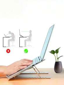 Laptop Stand Holder Adjustable Height Desktop Riser Portable Foldable Floating Cooling Stand - Laptop Stand - View 7