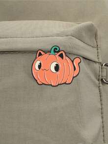 3pcs Cute Halloween Pumpkin Cat Enamel Pins, Cartoon Ghost Badges, Fashion Clothing Backpack Accessories, Halloween Gifts For Friends - Multicolor - View 8