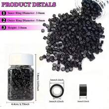 500pcs Mini Silicone Rings, Mini Connector Rings, Used For Hair Extensions, Professional Silicone Hair Extension Beads, Suitable For DIY Hairstyles, Braided Hair Extensions, Feather Hair Extensions, Hairdresser Supplies - Multicolor - View 6