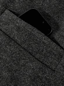 2026 Winter Slouchy Long Double-Sided Overcoat, Korean Version Elegant Slimming Wool Overcoat For Travel, Casual And Vacation - Grey - View 4