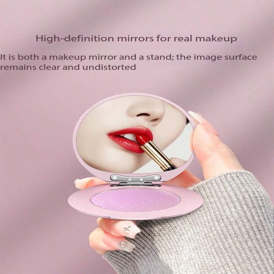 Ultra-Thin Rotating Portable Invisible Back-Adhesive Multi-Function Magnetic Phone Makeup Mirror Stand Universal Aluminum Alloy Magnetic Mirror Bracket Rotating Makeup Mirror Convenient To Carry Slouchy Person Selfie Stand