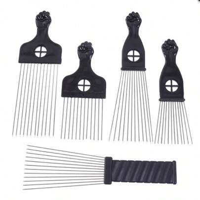 1 stuk zwarte Afrikaanse metalen kam, Afrikaanse haarkam, salon haarstylinggereedschap, haarakcesoire (cadeau voor haar/cadeau voor hem/romantisch cadeau/liefdescadeau/koppels cadeau/Valentijnsdag cadeau/Valentijnsdag promotie), terug naar school, reisbenodigdheden, kam, pluiskam, ontwaringskam, kam, achterkam, haarborstel, haarborstel, kapper, kappersbenodigdheden, kappers, haarborstel, kamset, kam, krulkam, ontwaringskam, dameshaarborstel, kapsalon, kappersbenodigdheden