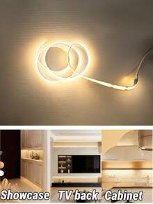USB Powered COB Light Strip, Smart Touch Switch Dimmable, Flexible LED Light Strip, Suitable For Kitchen, Room, Indoor Decoration, TV Backlight, Bedroom Soft Light Strip - Multicolor - View 9