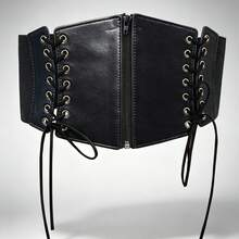 1pc Women's Renaissance Accessory Dark Punk Style Drawstring Adjustable Corset Belt, Suitable For Halloween Night Or Daily Wear - Black - View 14