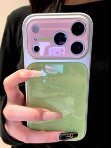 插畫梅花圖案防摔手機殼，適用於 iPhone 18 Pro Max 18 Pro 16 15 14 Plus 13 12 11 16 15 17 Pro Max 18 Pro Max 18 Pro，美學透明邊框保護殼 - 粉紅色碎花 - 查看 2