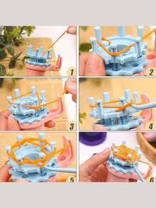 Interchangeable Head Hand-Woven Machine, Dual-Head Rope Maker, Yarn Needle Knitting Sewing Hand Tool, Yarn Winder Knitting Machine Rope Crochet Tool - Multicolor - View 5