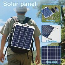 10W High Efficiency Portable Solar Panel 1pc Rechargeable USB Output Solar Charger Lightweight Outdoor Power Supply Suitable For Camping Travel Emergency Compatible With Phones Flashlights Small Digital Devices - Black - View 4