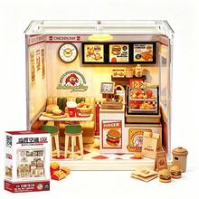 Set de maquetas de casas para construir una minihamburguesería, restaurante de comida rápida en miniatura, juguete para manualidades. - Multicolor - Ver 1