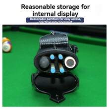 Billiards 6-Hole 2x4 PU Cue Case - 1/2 Split Cue Stick Storage, Handheld/Over-The-Shoulder Carry, Easy-Clean, Large-Size Ideal Holiday Gift For Billiards Enthusiasts, Cue Storage - Multicolor - View 5