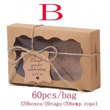 150pcs (50 Boxes + 50 Tags + 50 Ropes) Holiday Party Candy Cookie Chocolate Packaging Paper Boxes, Tags, Ropes Set, Suitable For Wedding, Birthday, Mother's Day, Graduation Party Small Gifts Packaging, Can Hold Candy, Cookies, Chocolate - View 13