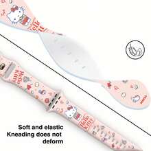 Miniso 可愛三麗鷗矽膠替換錶帶，柔軟彈性透氣舒適腕帶，相容 Apple Watch Ultra/SE/11-1，相容 Samsung 與 Honor 智慧手錶，多尺寸 38-49mm，男女通用，送給家人與朋友的理想禮物 - 白色 - 查看 5