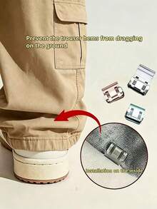 10/8/6/4/1pc Invisible Pants Shortener Clips, Leg Hem Clips With Hidden Snap Closure, No-Sew Pants Length Shortener, Rolled Clips To Prevent Pants Dragging On The Ground - Multicolor - View 11