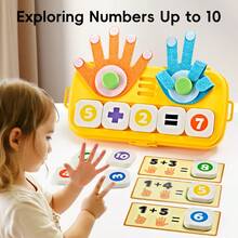 Children's Finger Counting Math Puzzle Toy, Addition And Subtraction Calculation Game, Hands-On Operation Set With Math Operation Cards, Number Recognition Montessori Arithmetic Teaching Aid, Suitable For Home And Classroom Parent-Child Interaction - Multicolor - View 3