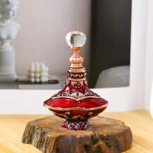 1pc 4ml Middle Eastern Style Enamel Craft Vintage Line Pattern Fragrance Essential Oil Refillable Bottle, Reusable Portable Cosmetic Container, Elegant Fragrance Storage Bottle, Exquisite Decoration, High-End Texture, Glass And Metal Material, Durable And Wear-Resistant, Easy To Carry, Good Sealing Performance, No Leakage Even When Upside Down (Empty Bottle Only) - View 11