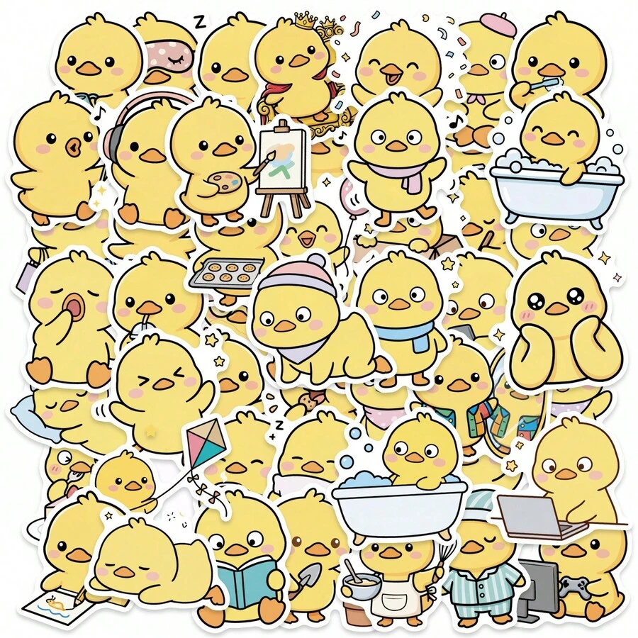 50pcs Cute Small Storage Box Luggage Phone Stickers Cartoon Decoration - Multicolor - View 1