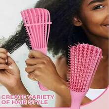 Comb, Styling Comb, Flat Tail Comb, Suitable For African Hair Types Including Curly, Wavy, Coiled, Wet/Dry/Oily/Thick/Long Hair, Effectively And Easily Detangles Curly Hair, Suitable For Handling Curly, Wavy And Coiled Hair, Applicable For Wet And Dry Use, Easy To Comb - Multicolor - View 2