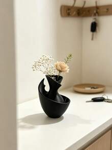 3D Printed Creative Asymmetric Dual-Compartment Small Flower Vase For Dried Flowers, Floral Arrangement Decor, Desktop And Car Interior Ornament, 3D Printed One-Piece Molded: Clear Texture And Quality, Three-Dimensional Shape, Multiple Colors Available, Neat Craftsmanship Without Burrs - Multicolor - View 2