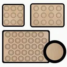 Set 4 Alas Panggang Silikon untuk Makaron, Alas Oven Tahan Panas Anti Lengket dan Dapat Digunakan Kembali dengan Templat Panduan Bulat, Loyang Panggang Berbagai Ukuran untuk Makaron, Kue Kering, Pizza, Pastri, Roti, dan Kue Buatan Rumah - View 16