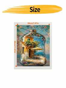 DIY Mediterranean Seaside Villa In Glass Ornament (Frameless 8x12 / 16x20 Inches) Paint By Numbers Kit (Acrylic) Arts & Crafts For Adult Beginners, Home Wall Decor, And Unique Holiday Gifts - Sets - View 8