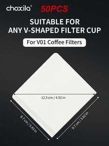 choxila 50/100/200pcs Disposable Square Coffee Filters, Single‑Use Paper For Manual Drip Coffee Making, Separates Coffee Grounds For Smooth Flavor, Suitable For Household Daily Brewing And Small Gatherings, For Casual Coffee Drinkers - White - View 12