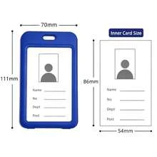 5pcs ID Card Holders (With Lanyards), Transparent Plastic Badge Holders, Reusable For Office, School, Conference And Employee/Student Identification - Set - View 6