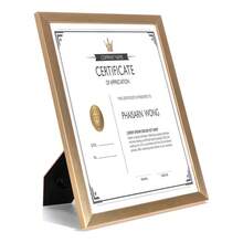 8.5x11 Black Picture Frame Set – 7-Pack Stylish Slim Profile Frames For Certificates, Diplomas & Awards | Versatile Wall Or Desk Display | Matte Finish, Lightweight & Easy To Load | Ideal For Graduation, Office, Home & Academic Keepsakes - Gold - View 2