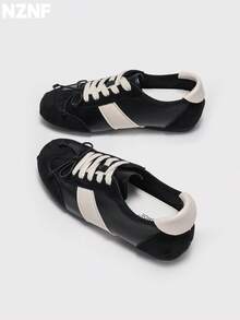 NZNF Premium Flat German Training Shoes For Women, New Autumn Versatile Sneakers To Match With Skirts - Black - View 7