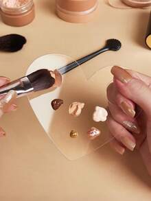 Reusable Transparent Acrylic Makeup Palette, Suitable For Foundation And Concealer, Portable Makeup Palette, Suitable For Girls And Women, Cream Makeup Palette, Travel Bedroom Back To School Makeup Essential Accessory, Holiday Makeup Necessity - Multicolor - View 5