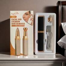 女士電動修眉器 USB充電式，2合1鼻毛修剪器迷你除毛器，口紅造型無線刮鬍刀，理想女士禮物，品質保證 - 彩色 - 查看 15